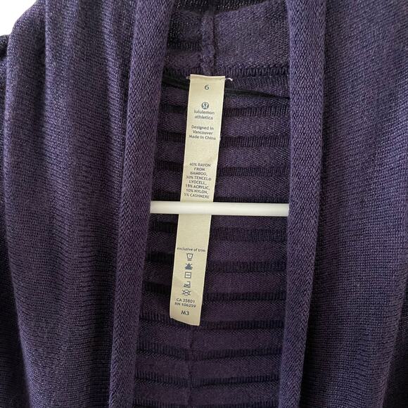 Lululemon Live Healthy Cardigan Wrap Womens 6 Cashmere Bamboo Knit Sweater Drape - Picture 5 of 6